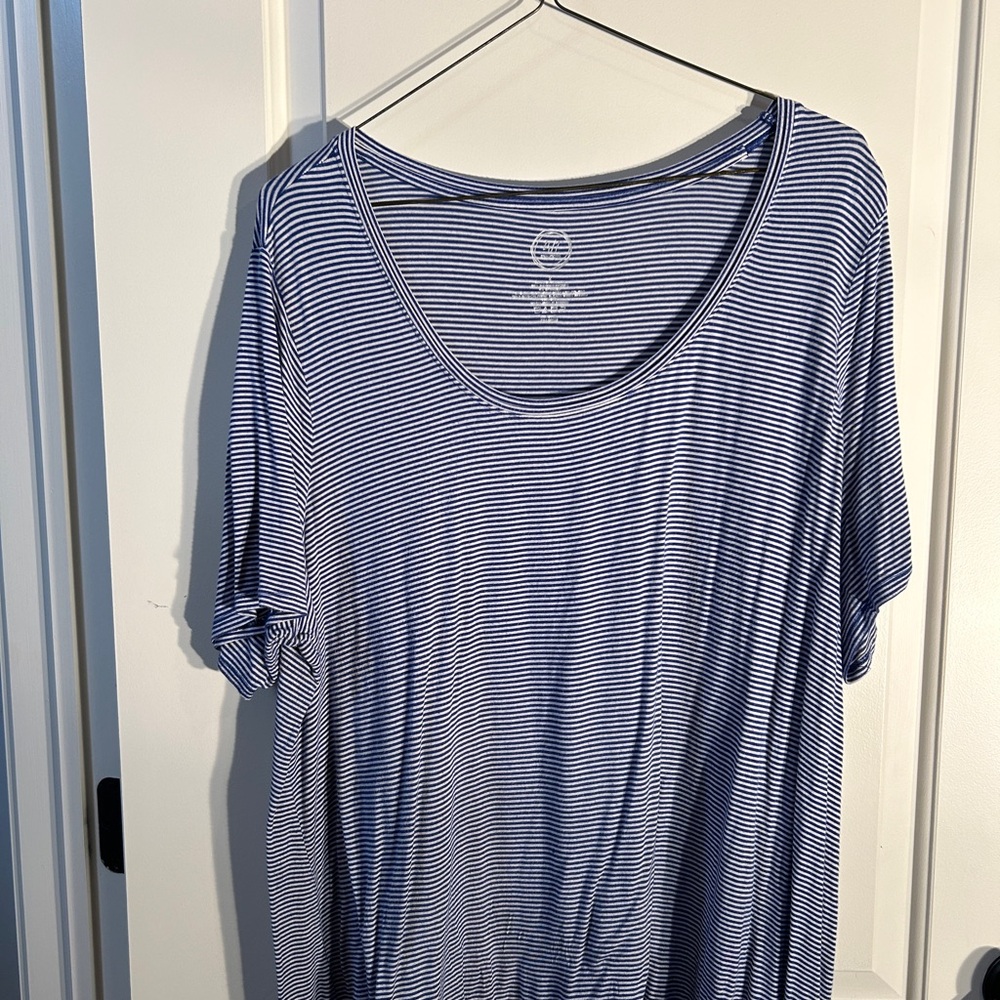 Maurices 24/7 Striped Blue Top - Size 2X